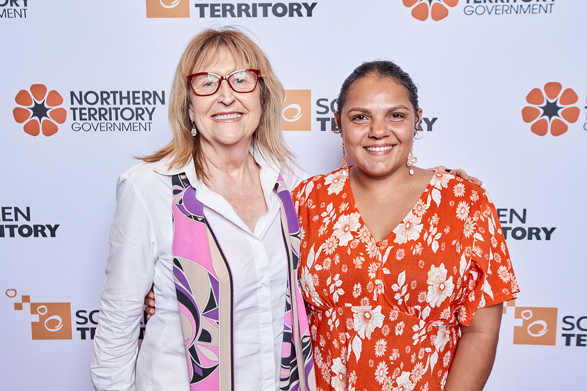 Screen Territory's Jennie Hughes with True Colours star Rarriwuy Hick