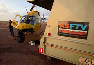 Helicopter equipped for filming